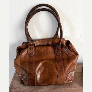 FRYE - Melissa Leather Shoulder Tote Bag (Brown)